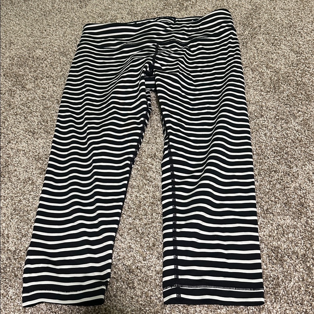 Tommy Hilfiger Black and White Striped workout Leggings